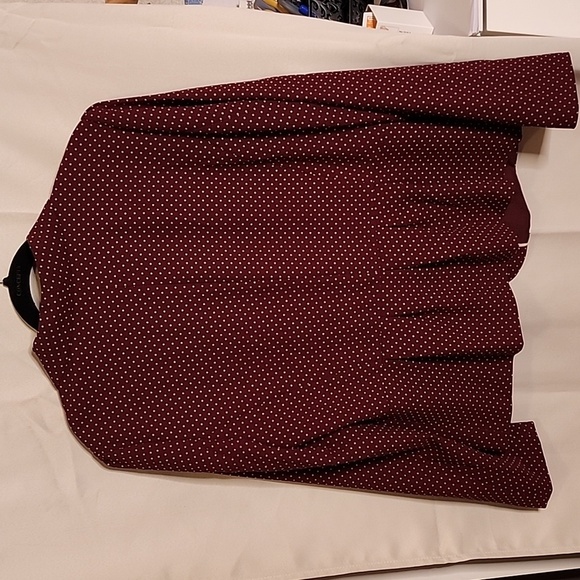 LOFT Burgandy Polkadot Jacket Lg - Picture 4 of 4